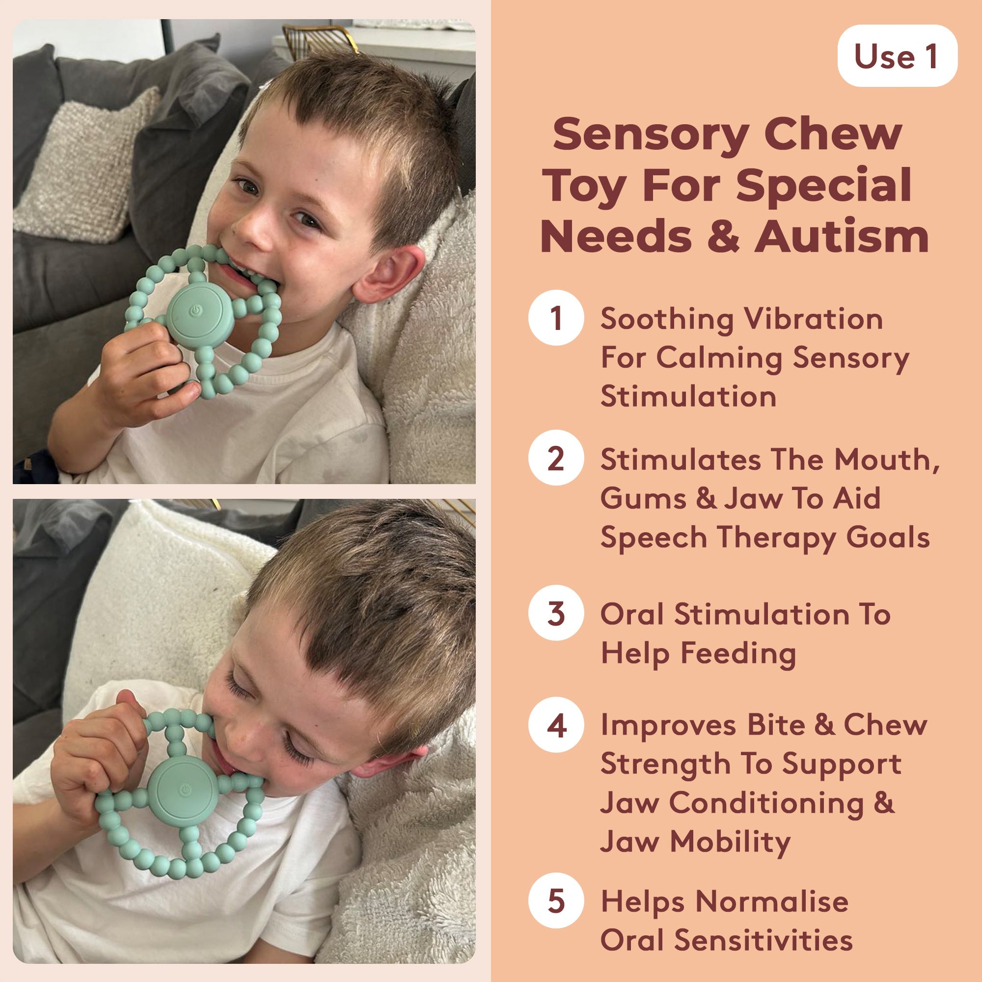 Vibrating baby teething toy for sore gums