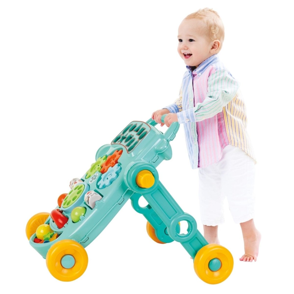 Baby learning walker supporting balance and motor skills