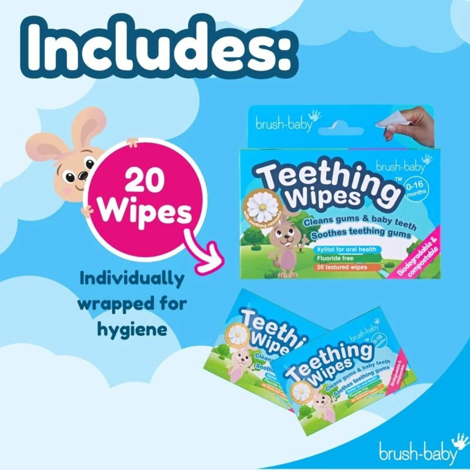 Chamomile infused infant tooth wipes