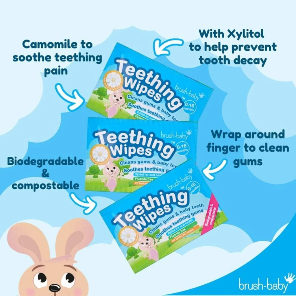 Individually wrapped infant tooth wipe