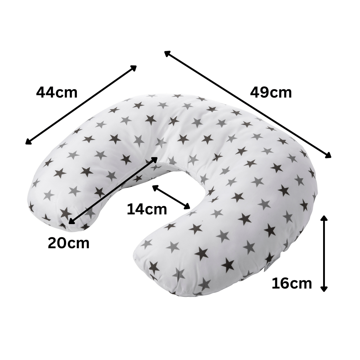 C shaped nursing pillow in playful dino pattern