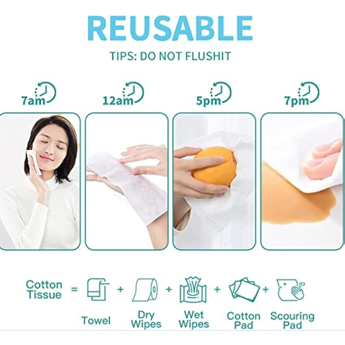 Portable cotton face towels for home, travel, gym, and nursery