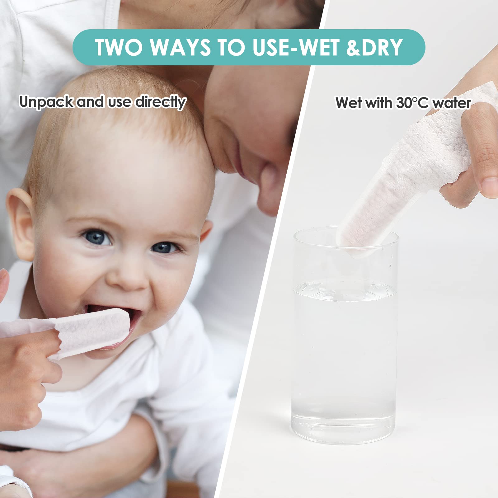 Medical grade baby oral care dry wipes