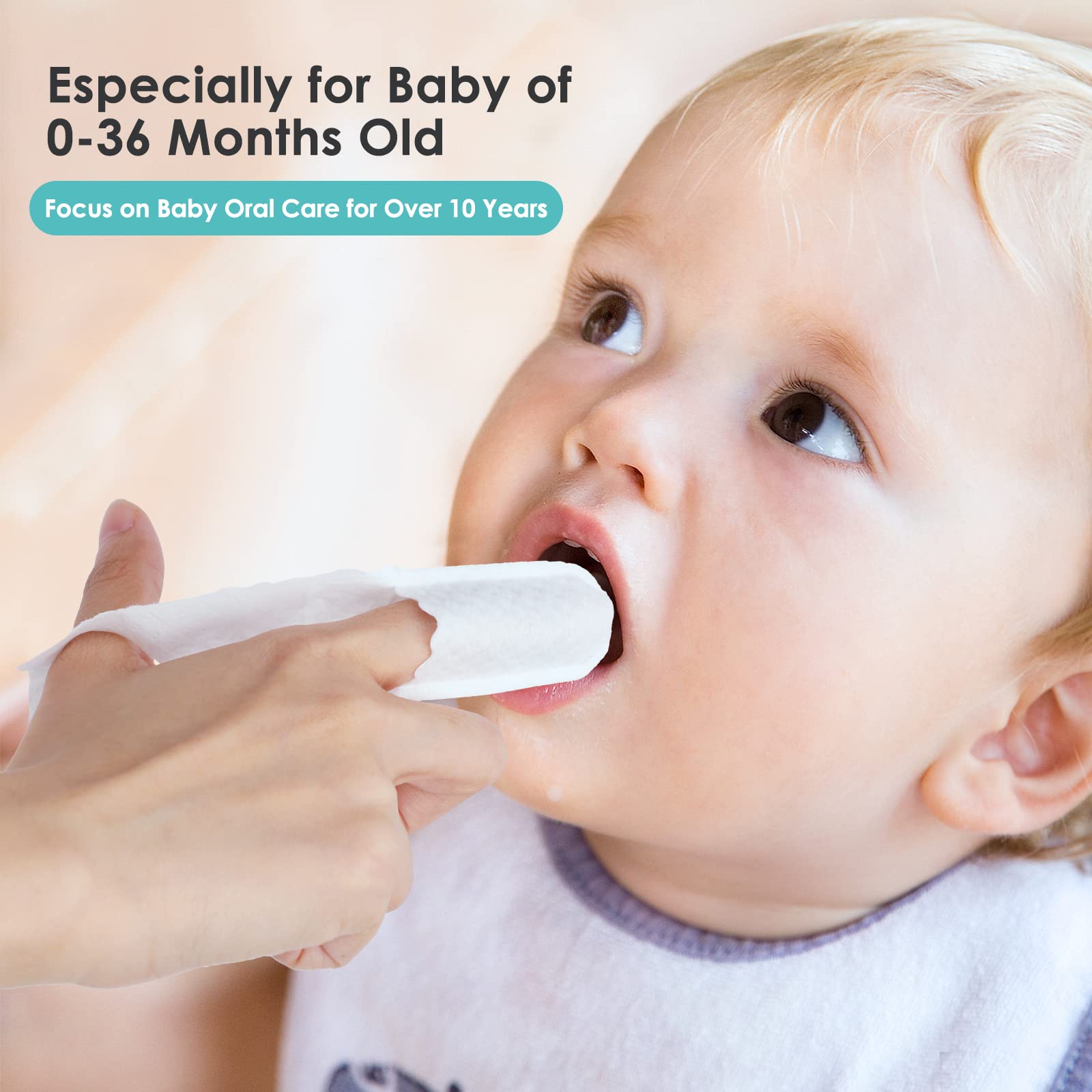Baby gum cleaner wipes for teething relief