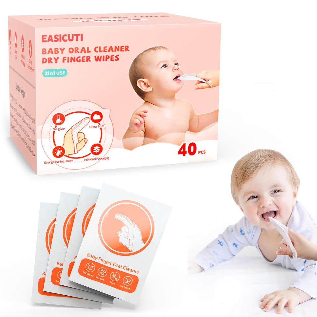 EASICUTI baby finger toothbrush and dry oral wipes