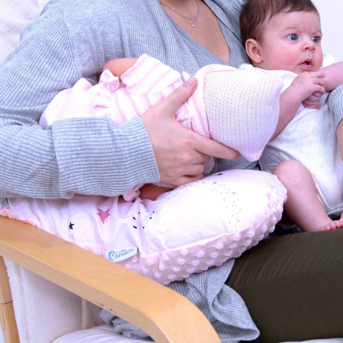 Ergonomic twin nursing pillow for parents