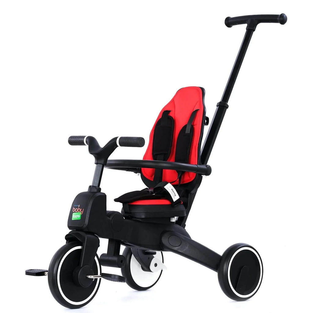 Foldable baby tricycle for toddlers