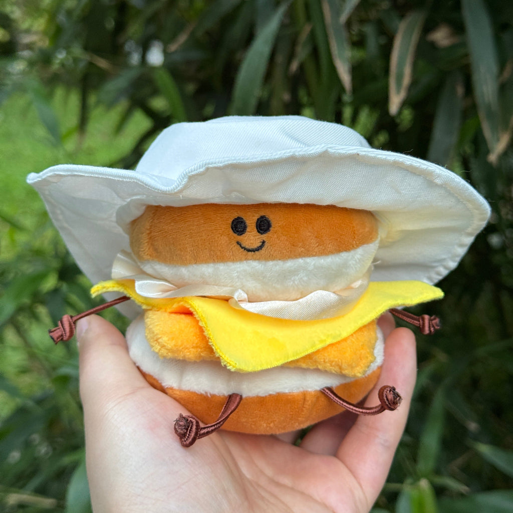 Cute cheese burger plush keychain for kids