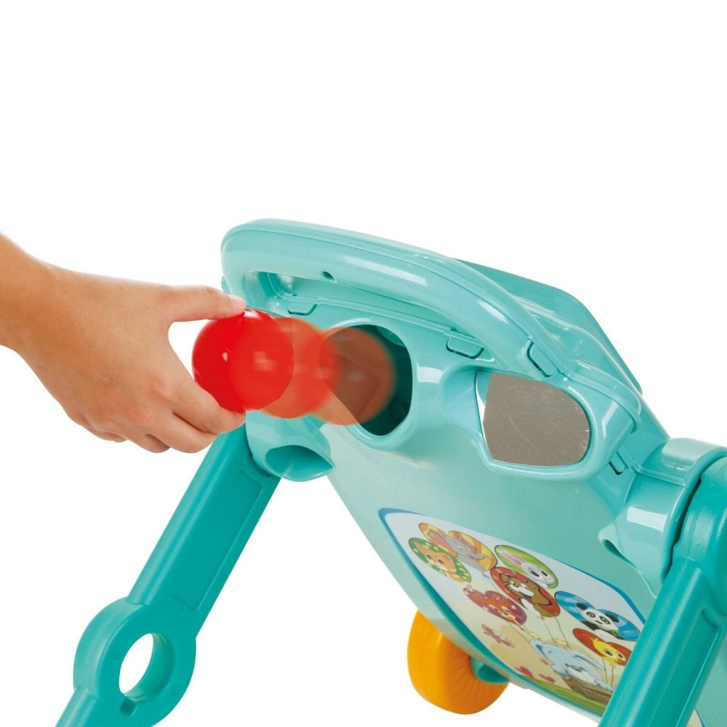 Stable baby walker with four large wheels for balance
