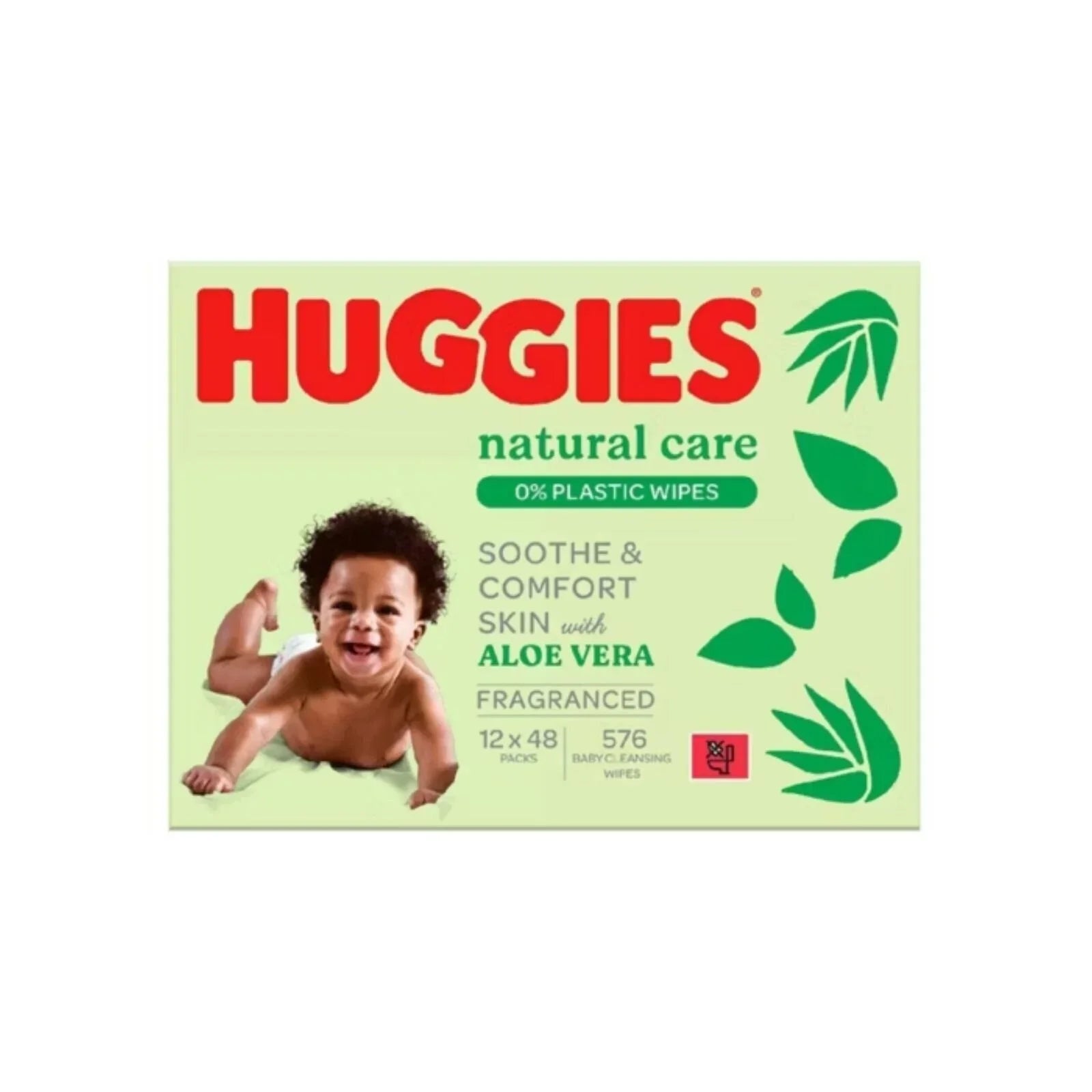 Huggies Natural Care Plastic Free Baby Wipes 12 x 48 pack