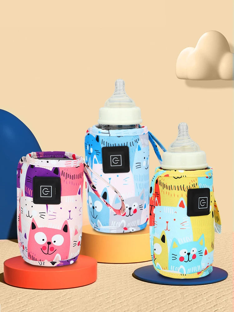 Insulated wrap style baby bottle warmer