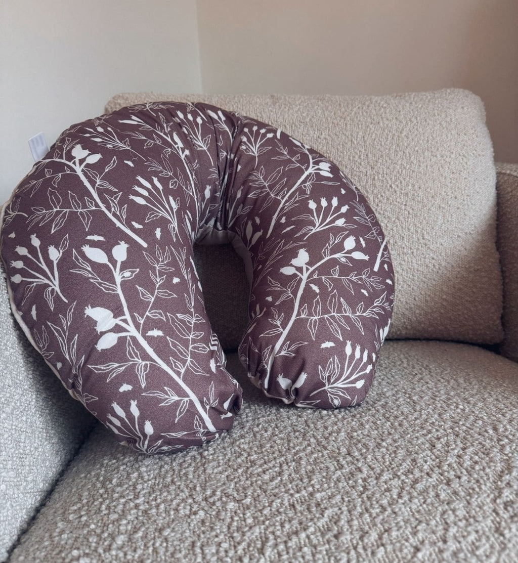 Mini moon breastfeeding pillow with organic cotton cover