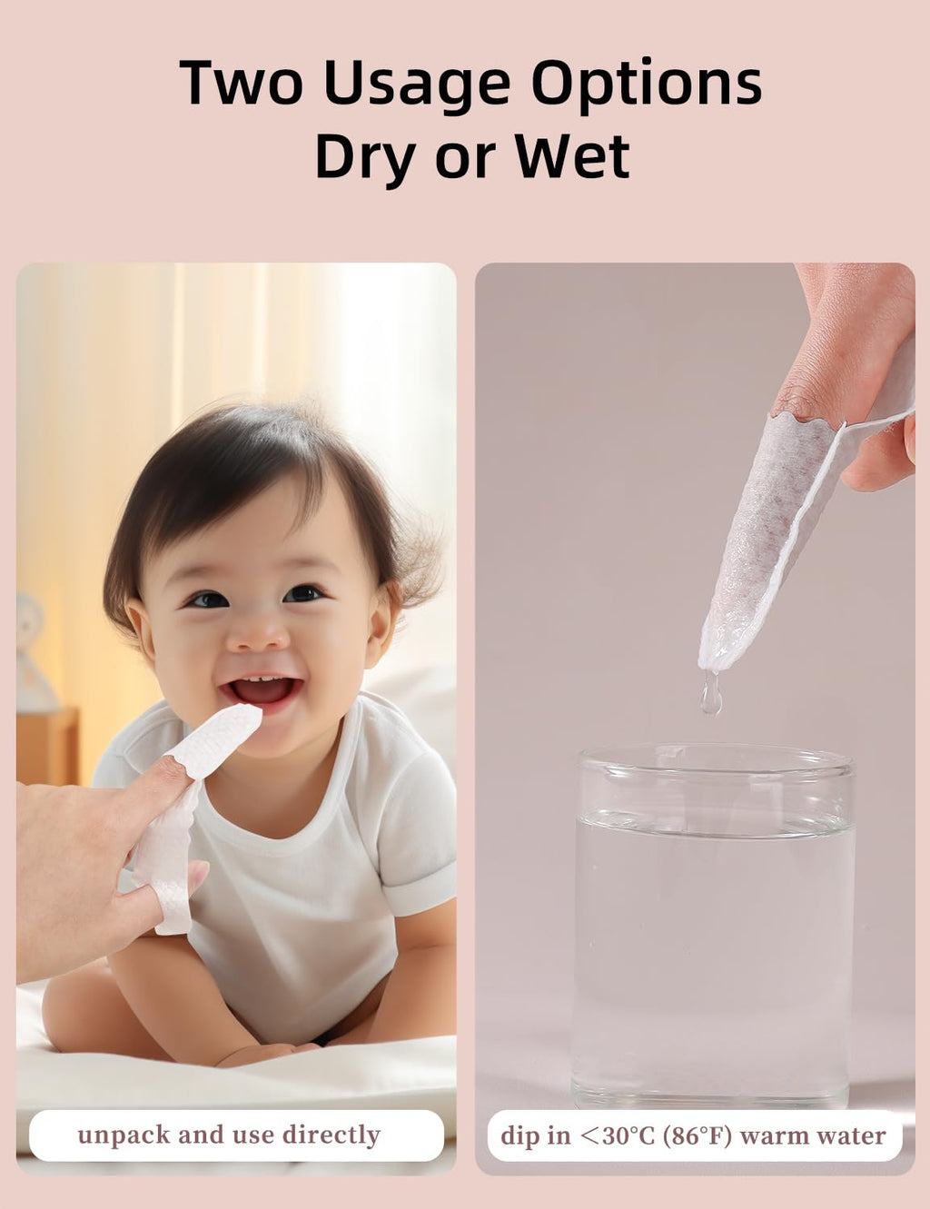 Soft cotton baby oral cleaning wipes