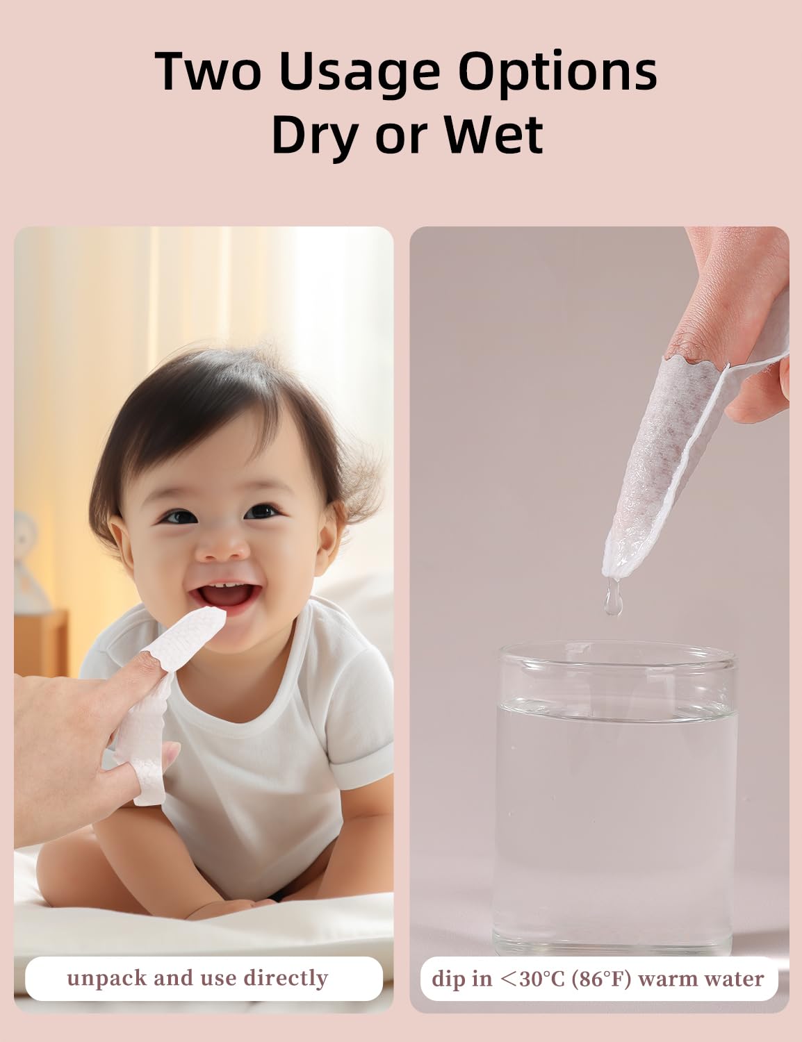 Soft cotton baby oral cleaning wipes