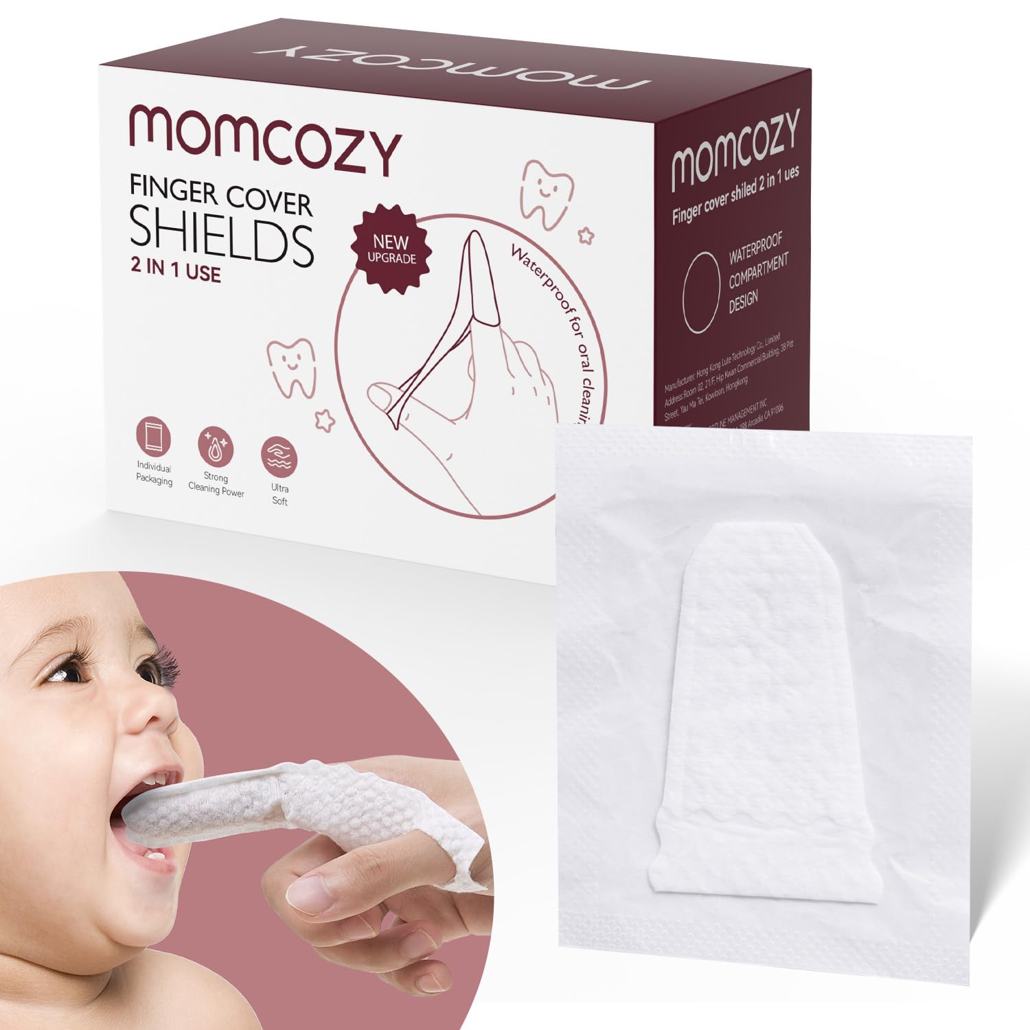 Momcozy baby finger toothbrush and oral wipes for newborns