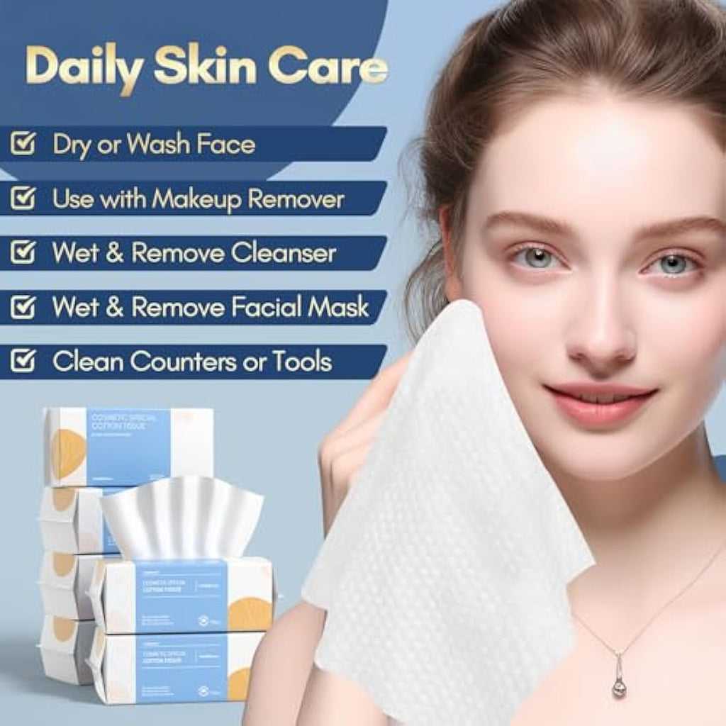 Disposable cotton wipes for baby care and makeup removal