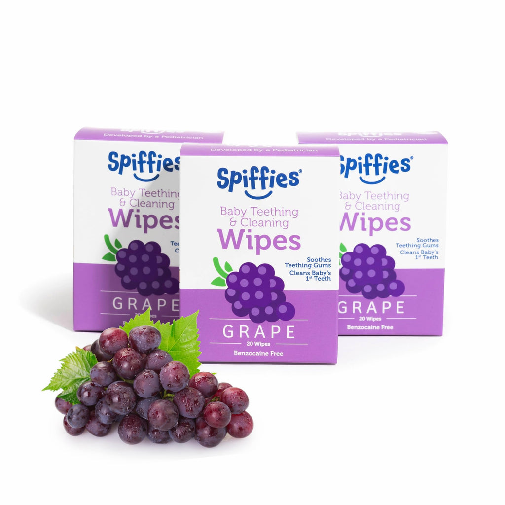 Spiffies baby teeth wipes 3x20 count grape flavor