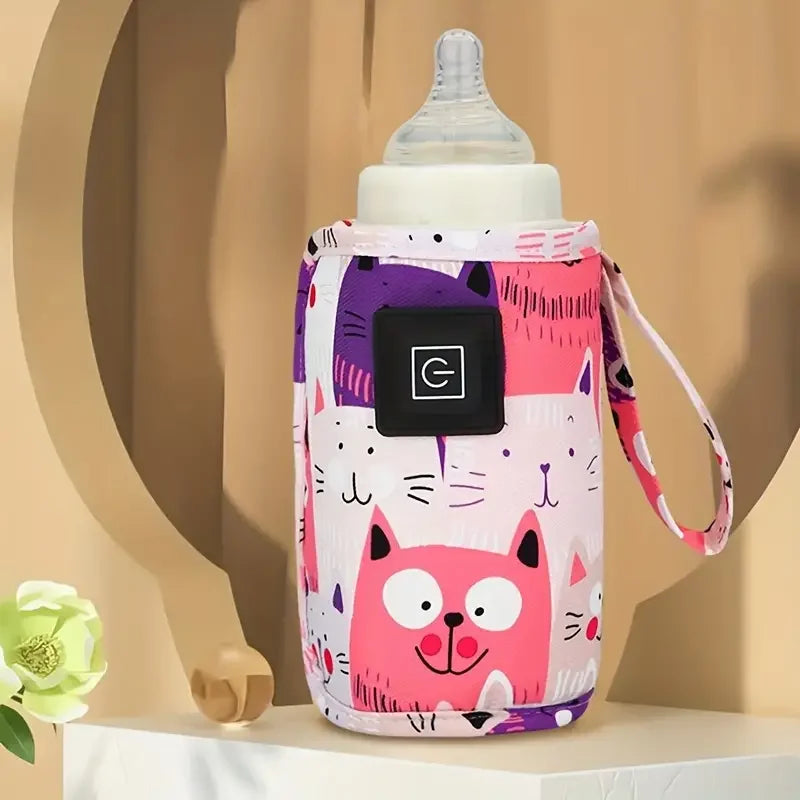 USB bottle heater attached to stroller