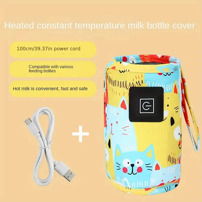 Milk heater bag attached to baby stroller