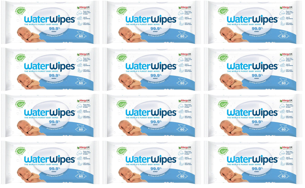 WaterWipes 12 Pack of 60 Baby Wipes