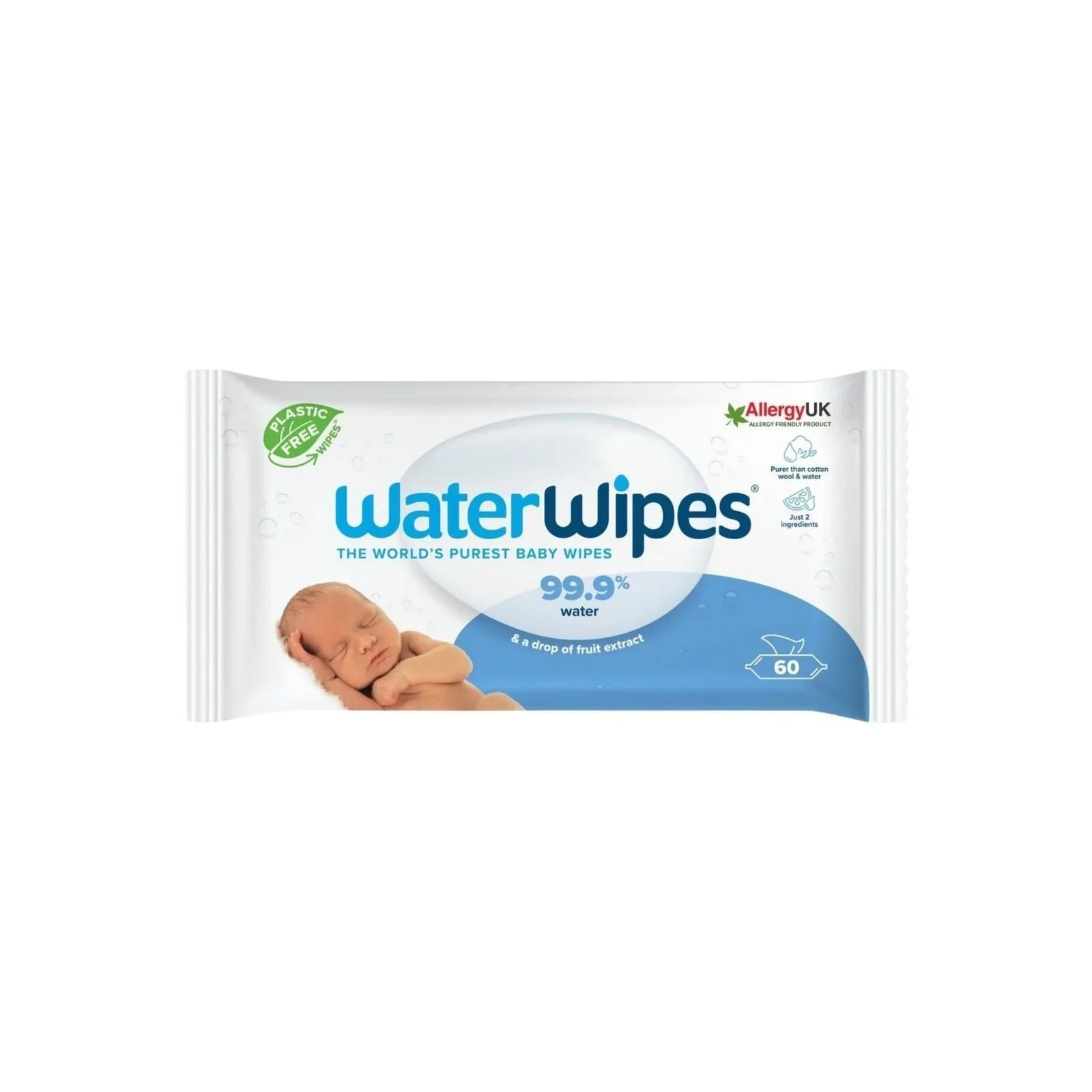 WaterWipes Sensitive Baby Wipes 60 pieces