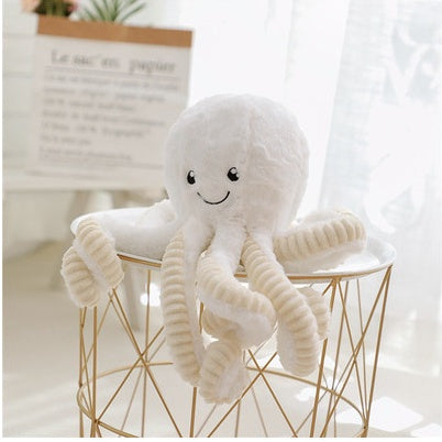 Nice white color octopus plush toy for babies