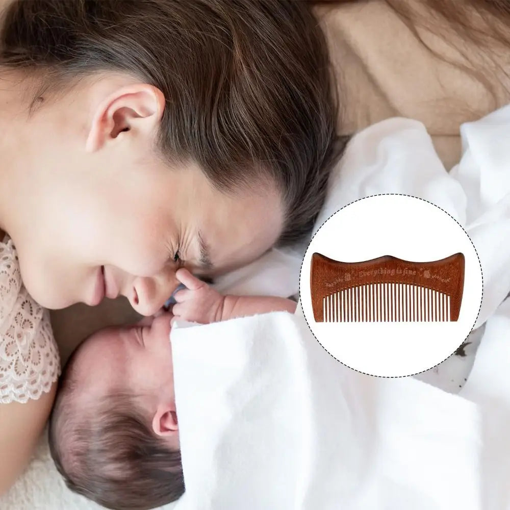 Wooden labor comb used for pain relief